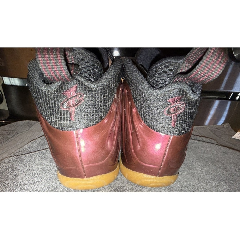 Nike Air Foamposite Little Posite 1 GS Sneaker Maroon Black 644791-600 Size 6.5Y - Picture 4 of 8
